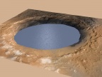 Krater Gale w zamierzchłej przeszłości Marsa, gdy istniało w nim starożytne jezioro. Credit: NASA/JPL-Caltech