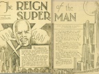 Dwie pierwsze strony „The Reign of the Superman”, opowiadania Jerry’ego Siegela z ilustracjami Joe’ego Shustera (1933) | fot. Herbert S. Fine (Jerry Siegel) and Joe Shuster, Public domain, via Wikimedia Commons,