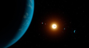 Artystyczna wizja siedmiu planet TRAPPIST-1 | Image credit: NASA/JPL-Caltech/R. Hurt (IPAC)