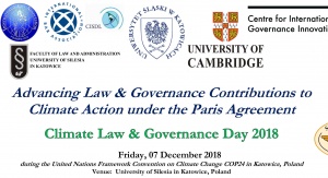Sympozjum pt. „Dzień prawa dla ochrony klimatu i zarządzania klimatem 2018”