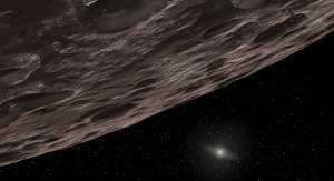 Artystyczna wizja obiektów w Pasie Kuipera. Nowo odkryty obiekt 2014 UZ224, znajdujący się poza orbitą Plutona może być zakwalifikować jako planeta karłowata. Fot. NASA/JPL-Caltech/T. Pyle (SSC)
