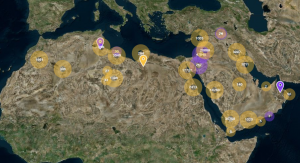widok ogólny (zrzut ekranu) mapy bazy danych EAMENA. Źródło: http://eamena.arch.ox.ac.uk