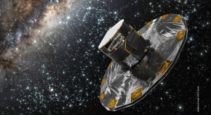 Artystyczna wizja sondy GAIA na tle  galaktyki | Image credit: ESA 