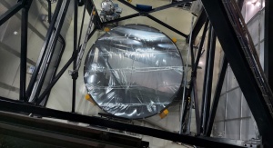 Widok z góry na International Liquid Mirror Telescope | Image credit: Jean Surdej, http://www.ilmt.ulg.ac.be/first-light-june-3rd-2022/ 