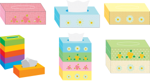 pudełka chusteczek o różnych kształtach