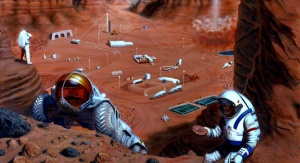 Artystyczna wizja kolonizacji Marsa. Fot. NASA/PAT RAWLINGS