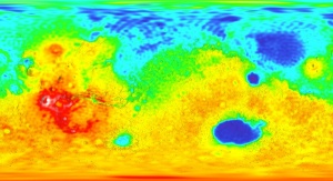 Zmiany wysokości wskazują, gdzie Mars mógł kiedyś mieć rozległy północny ocean | Image Credit: Mars Orbiter Laser Altimeter Science Team/NASA 