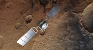 Artystyczna wizja misji Mars Express | Image credit: ESA/ATG medialab; Mars: ESA/DLR/FU Berlin, CC BY-SA 3.0 IGO