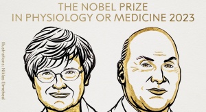 ogłoszenie Nagrody Nobla w dziedzinie fizjologii lub medycyny - rycina z portretami obojga noblistów