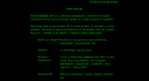 Zrzut ekranu odtworzonej pierwszej strony internetowej. Źródło: CERN
