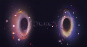 Artystyczna wizja tunelu czasoprzestrzennego. Zrzut z ekranu z filmu https://youtu.be/uOJCS1W1uzg 