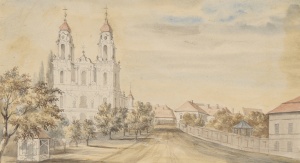 Wilno, kościół benedyktynek pw. św. Katarzyny – 1875 rok (Teka Wileńska) | Fot.  ze zbiorów Muzeum Narodowego w Krakowie