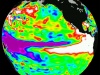 El Niño zaobserwowany przez satelitę TOPEX/Poseidon w 1997 roku. Fot. Wikipedia