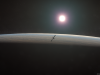 Artystyczna wizja misji ESA EnVision nad powierzchnią Wenus | Image credit: ESA/VR2Planets/Damia Bouic