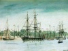 HMS Beagle w 1841 r., autor:Owen Stanley, Domena publiczna, https://commons.wikimedia.org/w/index.php?curid=393600