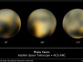 Najdokładniejsze w 2010 roku obrazy Plutona stworzone na podstawie zdjęć Teleskopu Hubble’a z wykorzystaniem techniki ditheringu. By NASA, ESA, and Marc W. Buie (Southwest Research Institute) - Hubblesite STScI-2010-06 (New Hubble Maps of Pluto Show Surface Changes; The Changing Faces of Pluto), Domena publiczna, https://commons.wikimedia.org/w/index.php?curid=9398979