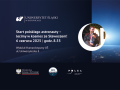 Projekt graficzny, granatowe tło, fragment Ziemi widoczny z kosmosu, w kształt Księżyca wpisane zdjęcie Sławosza Uznańskiego-Wiśniewskiego