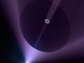 Graficzne przedstawienie systemu napędu DEEP IN - Directed Energy Propulsion for Interstellar Exploration. Fot. Adrian Mann/University of California