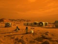 Artystyczna wizja pierwszej kolonii na Marsie | Image credit: NASA 