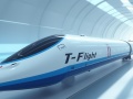 Artystyczna wizja pociągu T-Flight Hyperloop | fot. wygenerowano przez AI  
