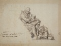 Projekt dekoracji ściennej z postacią Kopernika, rysunek tuszem XVIII w. Autor nieznany. Źródło: http://copernicus.torun.pl/galeria/wizerunki/malarstwo_i_grafika/?view=galeria2&lang=pl&file=15_033