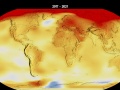 Obraz przedstawia anomalie globalnej temperatury powierzchni w 2021 roku. Temperatury wyższe niż normalne, zaznaczone na czerwono, można zaobserwować w regionach takich jak Arktyka. Temperatury niższe niż normalne są zaznaczone na niebiesko | Image Credit: NASA’s Scientific Visualization Studio/Kathryn Mersmann