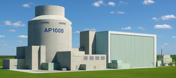 Artystyczna wizja pierwszej polskiej elektrowni jądrowej | Fot. wygenerowane przez AI