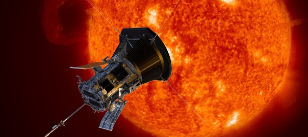 Artystyczna wizja sondy Parker Solar Probe | fot. NASA/Johns Hopkins APL/Steve Gribben - http://parkersolarprobe.jhuapl.edu/Multimedia/Images.php, Domena publiczna